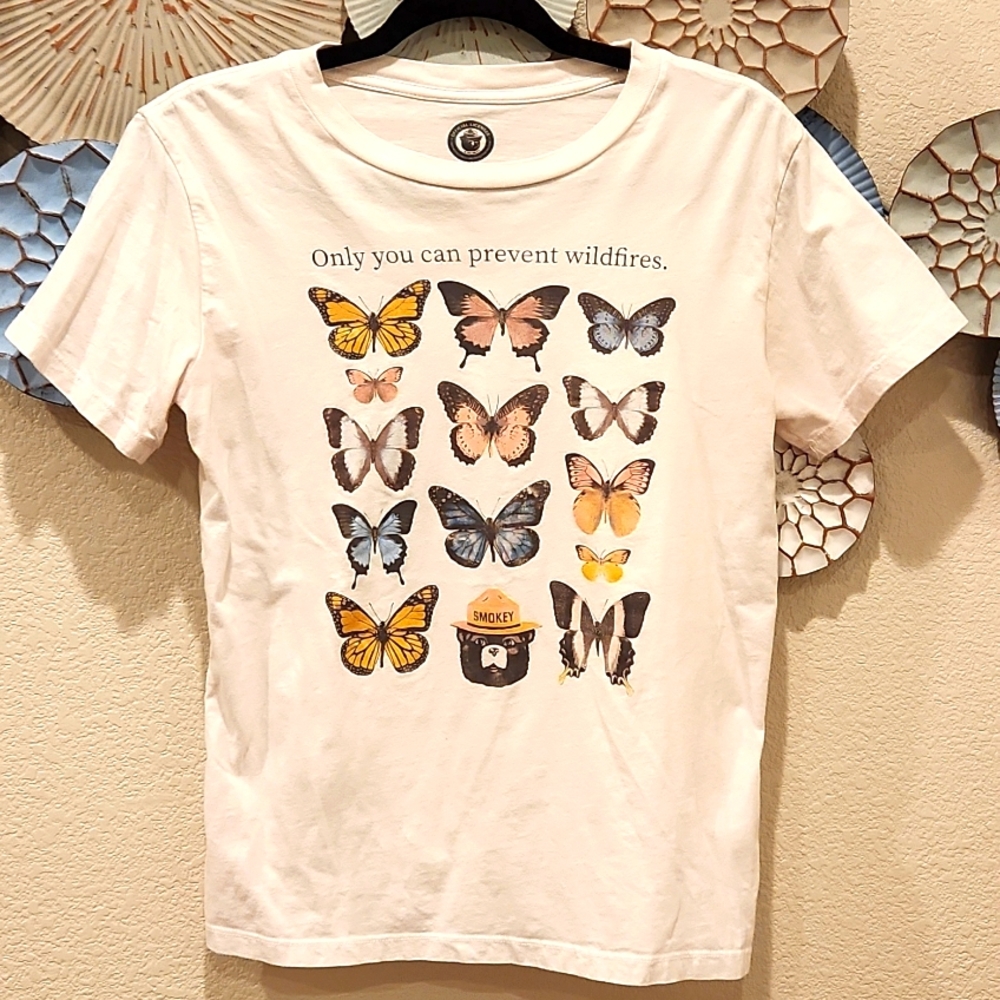 Smokey Bear size Small Shirt, Cream colored